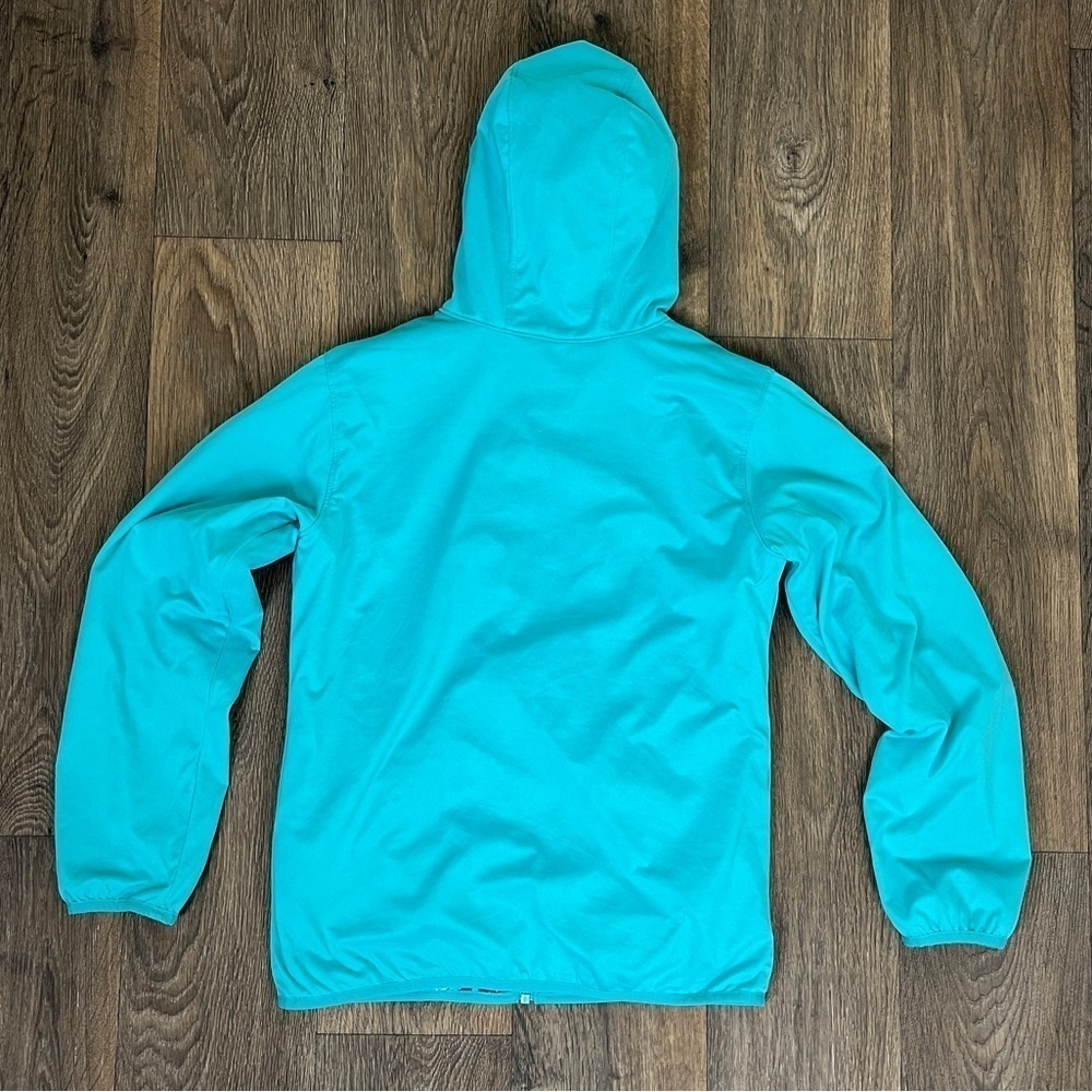 Columbia Girls Size L 14/16 Reversible Blue Floral Full Zip Windbreaker Jacket - Picture 4 of 6